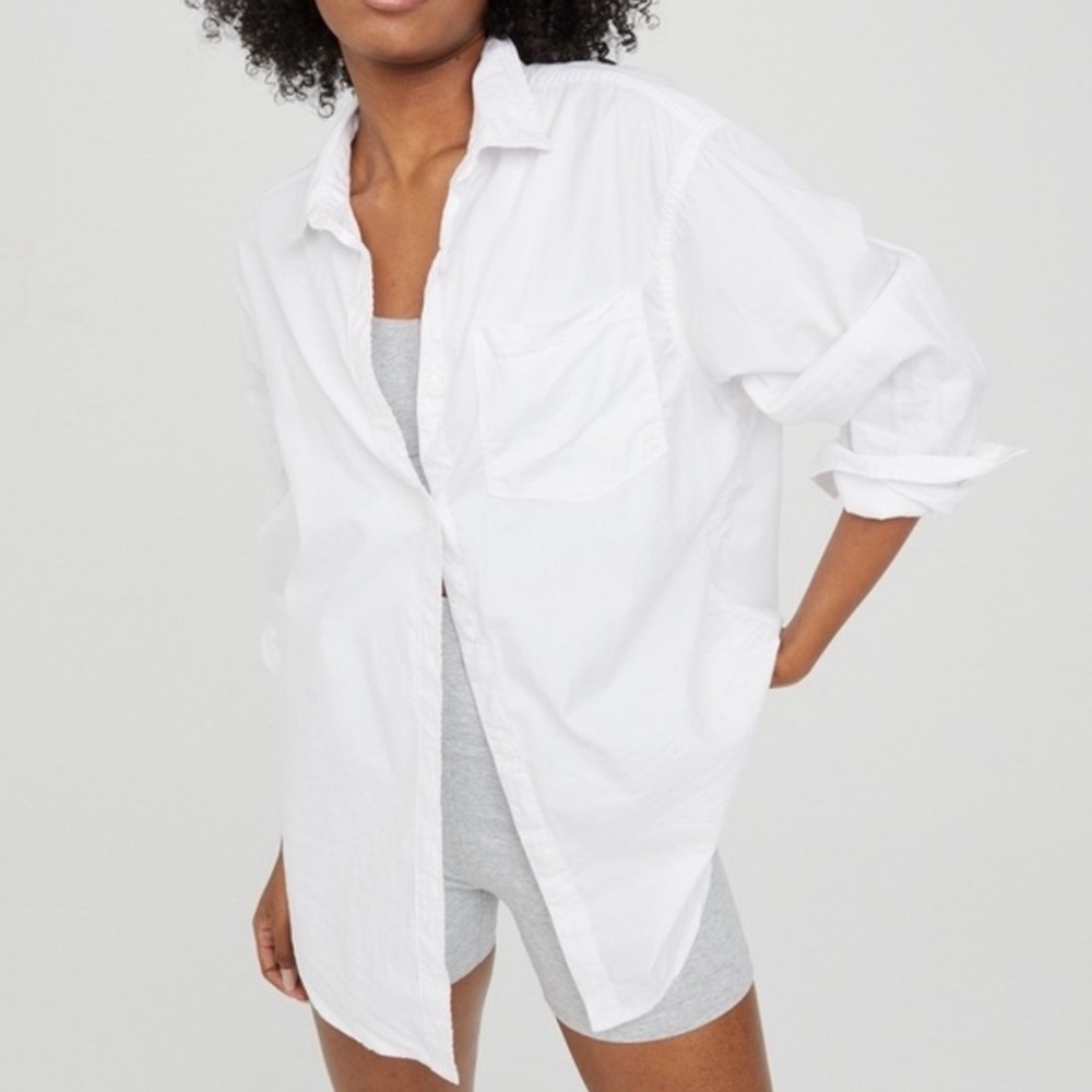 Aerie White Collared Shirt - Medium